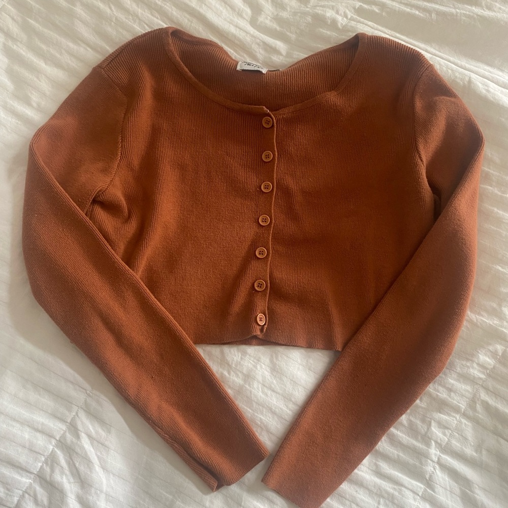 princess polly button up burnt orange top